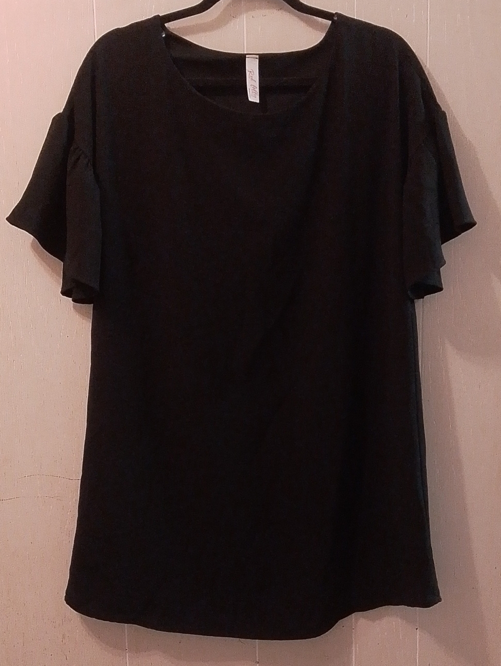Black Short Ruffle Sleeve Dress M